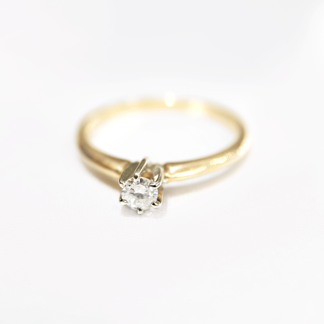 Diamond Solitaire Engagement Ring 5/8 ct tw Round 14K Yellow Gold (I2/I)